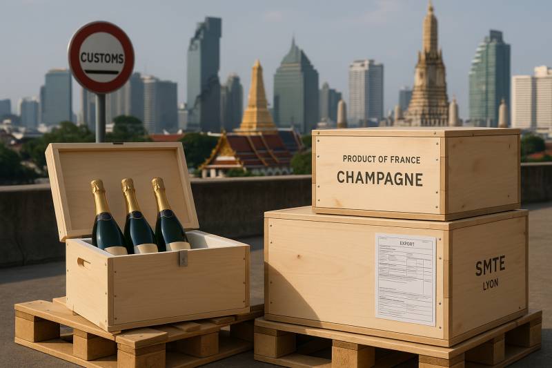 Envoyer des bouteilles de Champagne à Bangkok
