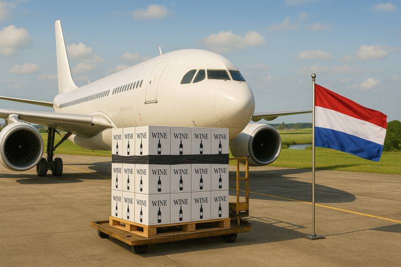 Entreprise pour exporter et envoyer du vin vers les Pays-Bas
