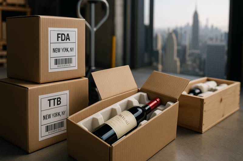 Envoyer du vin sans risque à New York